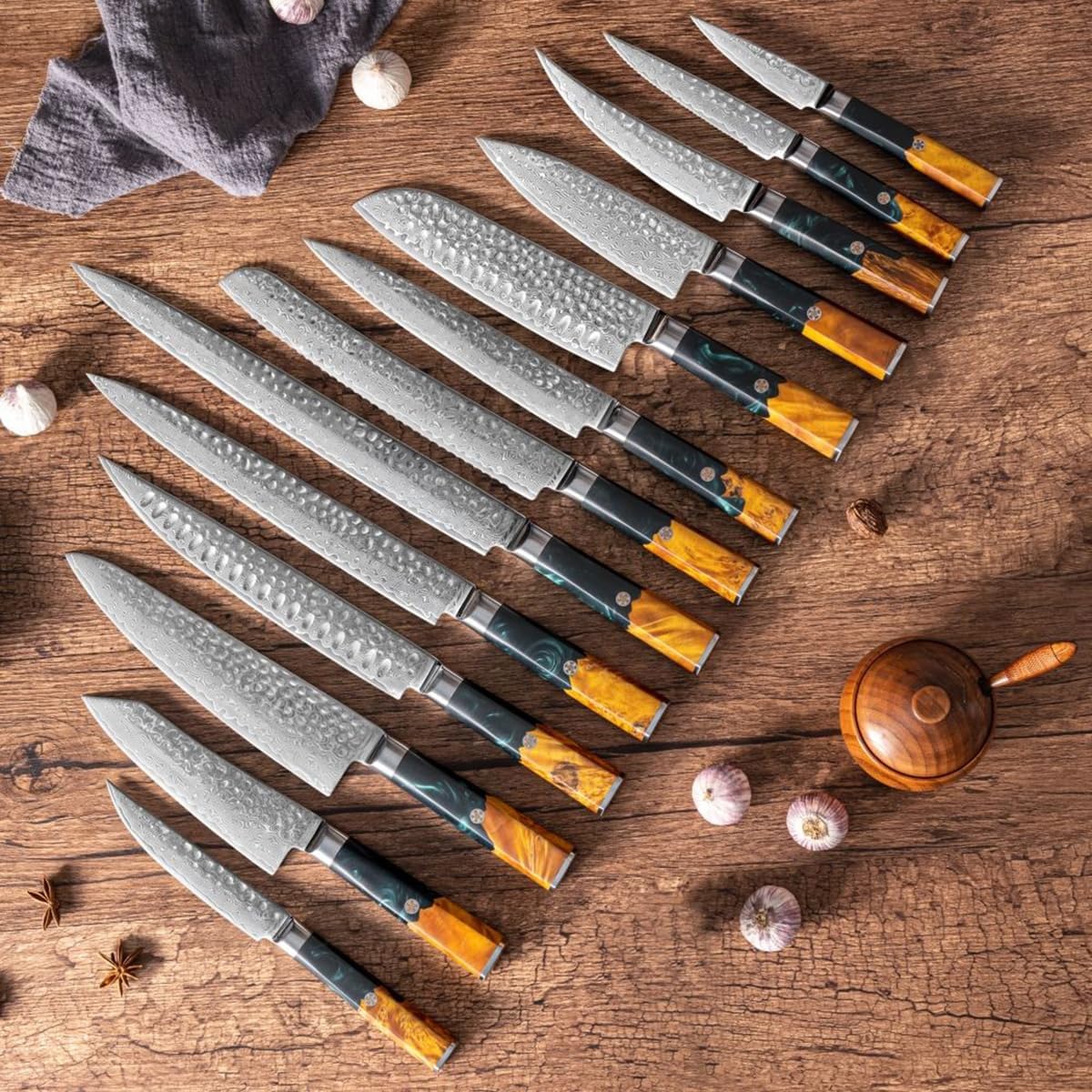 Kitchen Knife Set 13 Piece Professional Damascus Chef