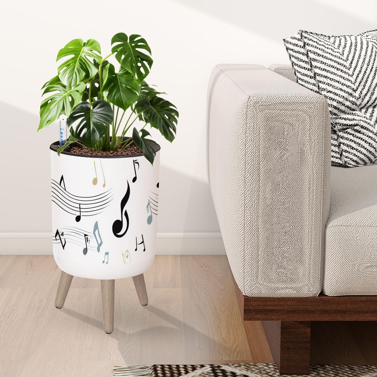 Amazon.com : Planter with Stand Musical notes stave line pattern