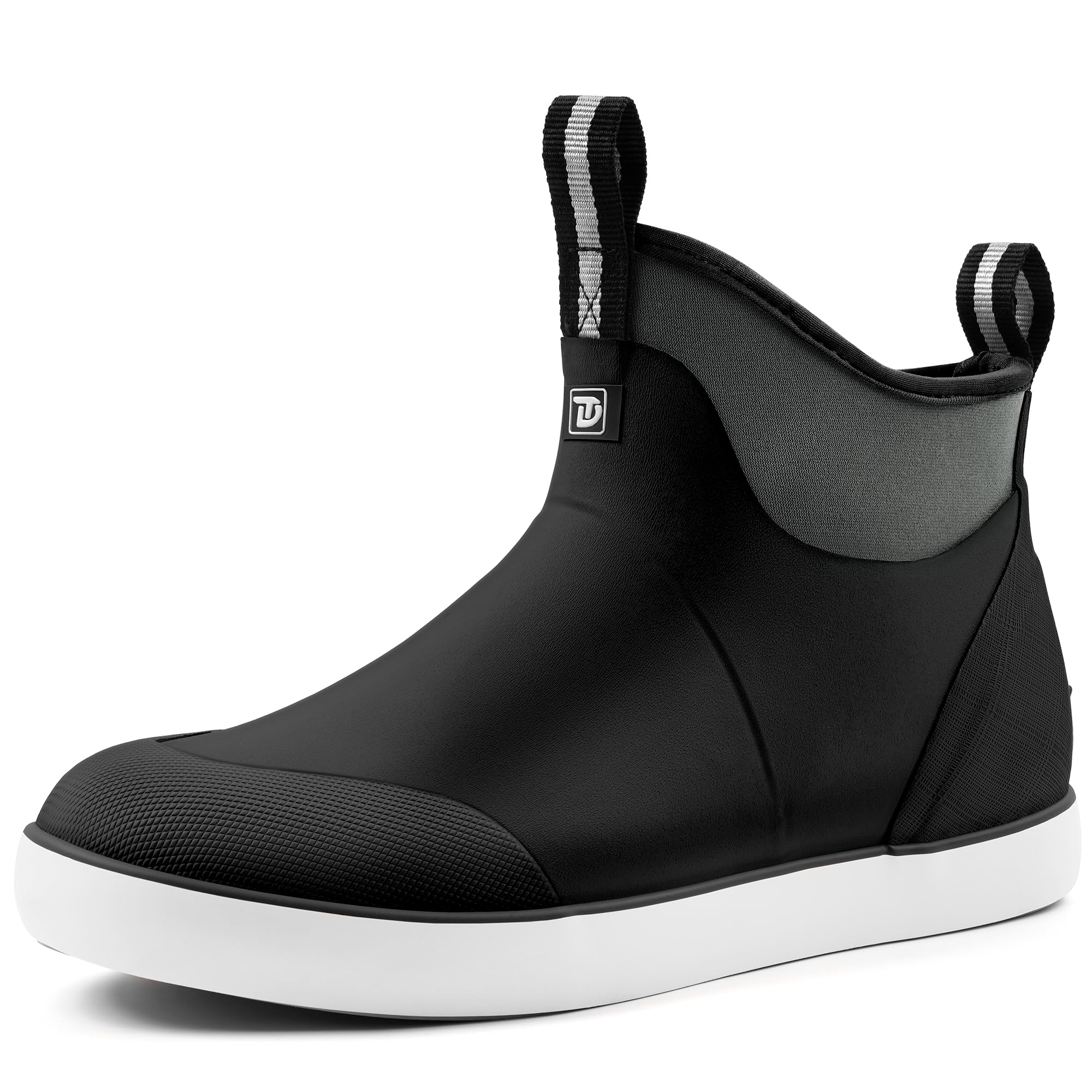 Trudave Deck Boots for Men, Waterproof Rain Boots with High Traction, Slip On Saltwater F…