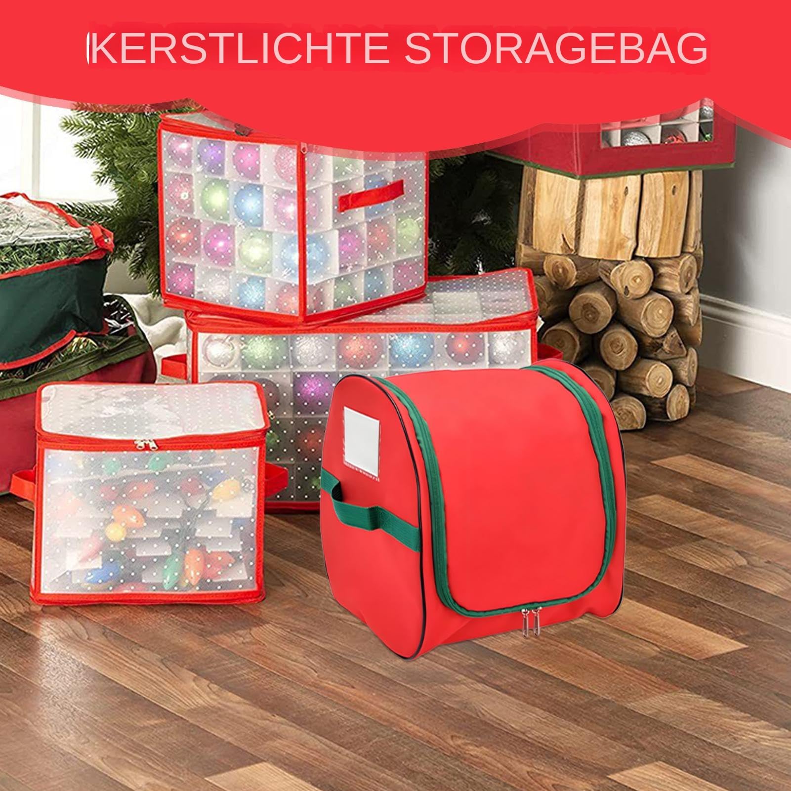 Conservazione delle di Natale | Organizer 'albero di Natale con 3 bobine, scatola portaoggetti con maniglie rinforzate per casa, garage, soggiorno, viaggi all'aperto