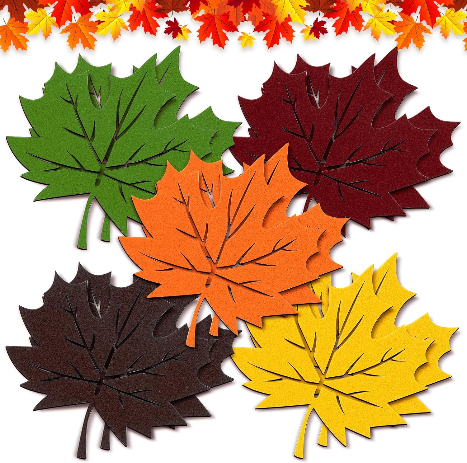 10 Pcs Fall Maple Leaf Placemats Thanksgiving Harvest Maple