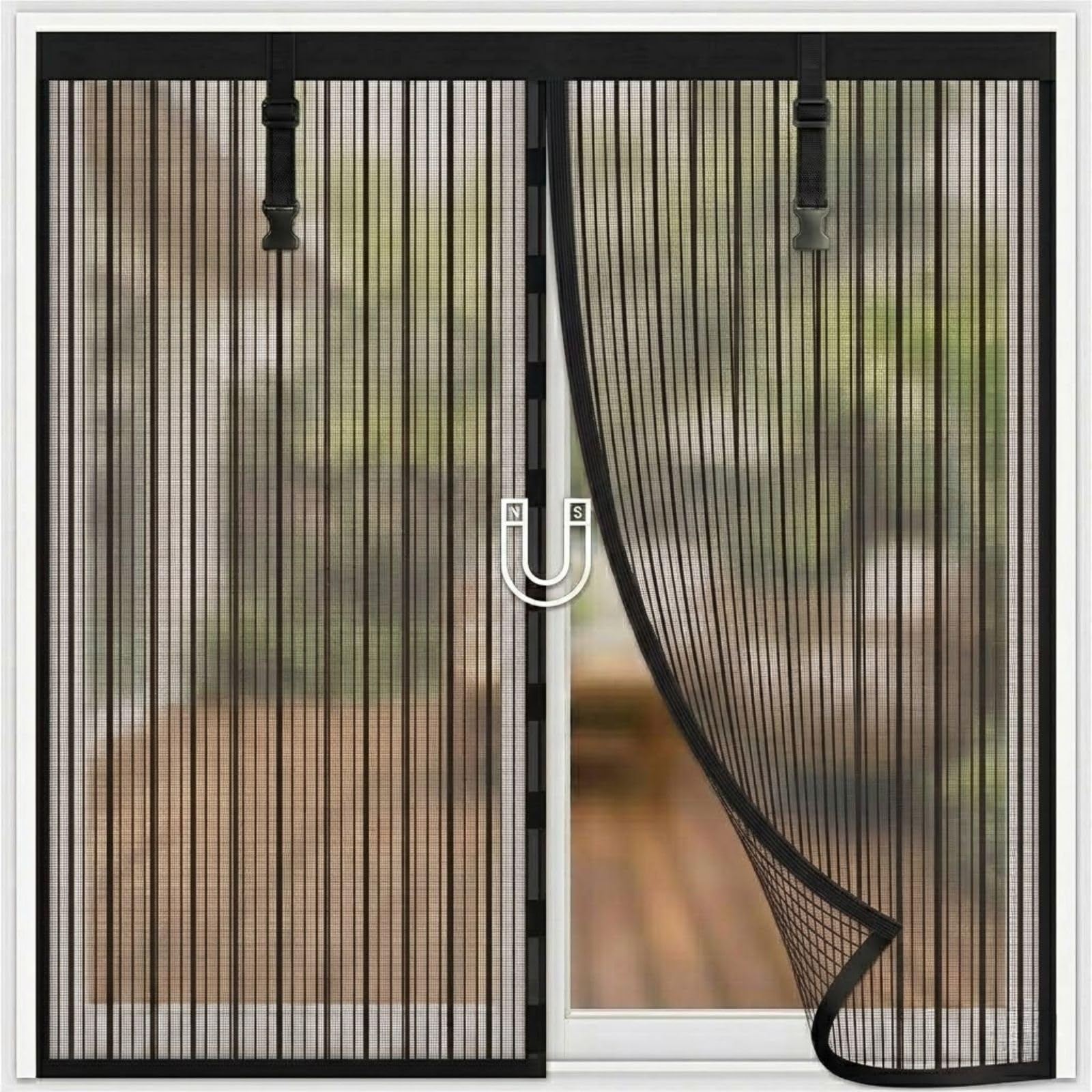 Figpmwld Black Magnetic Window Screen, Self-Adhesive, Fiberglass Mesh, Multicolor, Multiple Sizes(,65X120cm)