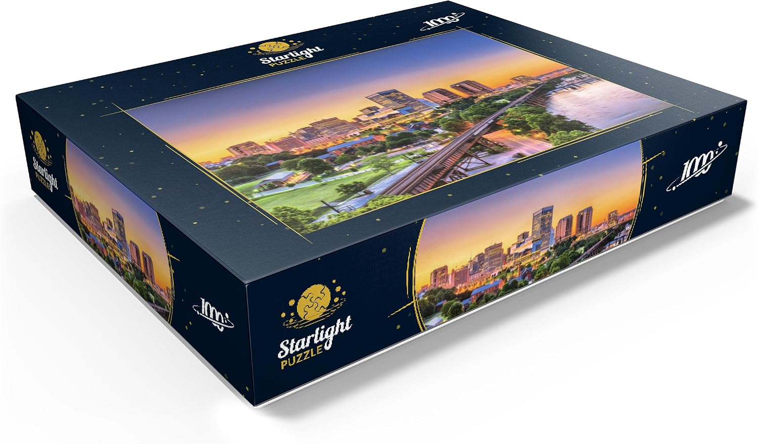 MyPuzzle Richmond, Virginia, USA, Downtown Skyline By The River At Dusk - Premium 1000 Piece Jigsaw Puzzle for Adults