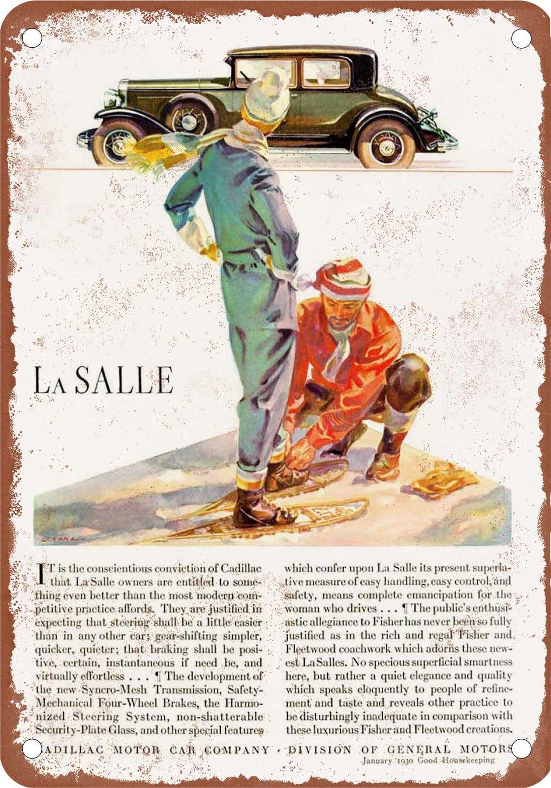 METAL SIGN - 1930 LaSalle Vintage Ad 02 - Old Retro Rusty Look home decor