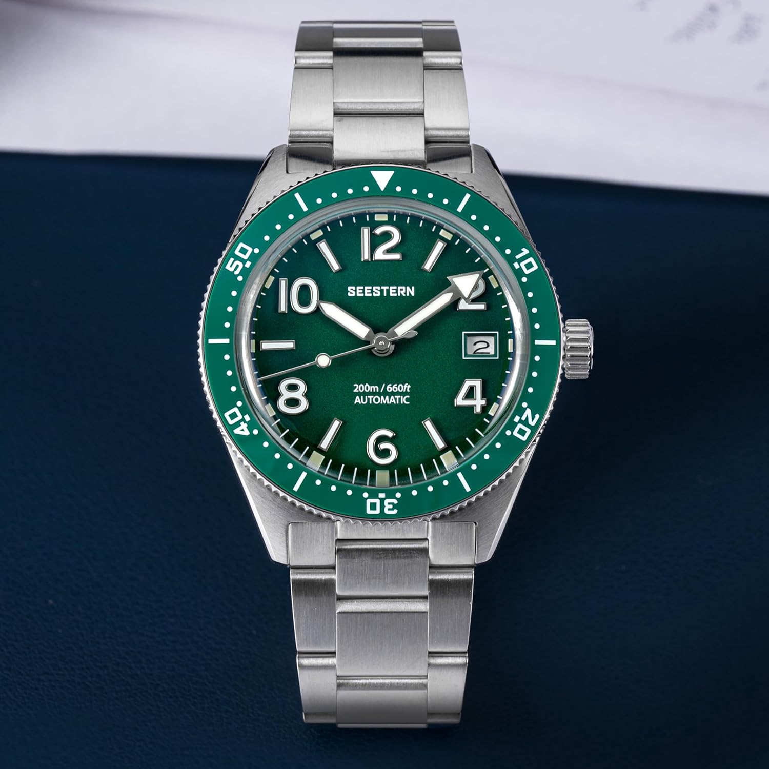 Sugess Seestern 39MM S434-2.10 Domed Sapphire Crystal Diving Mens Watch