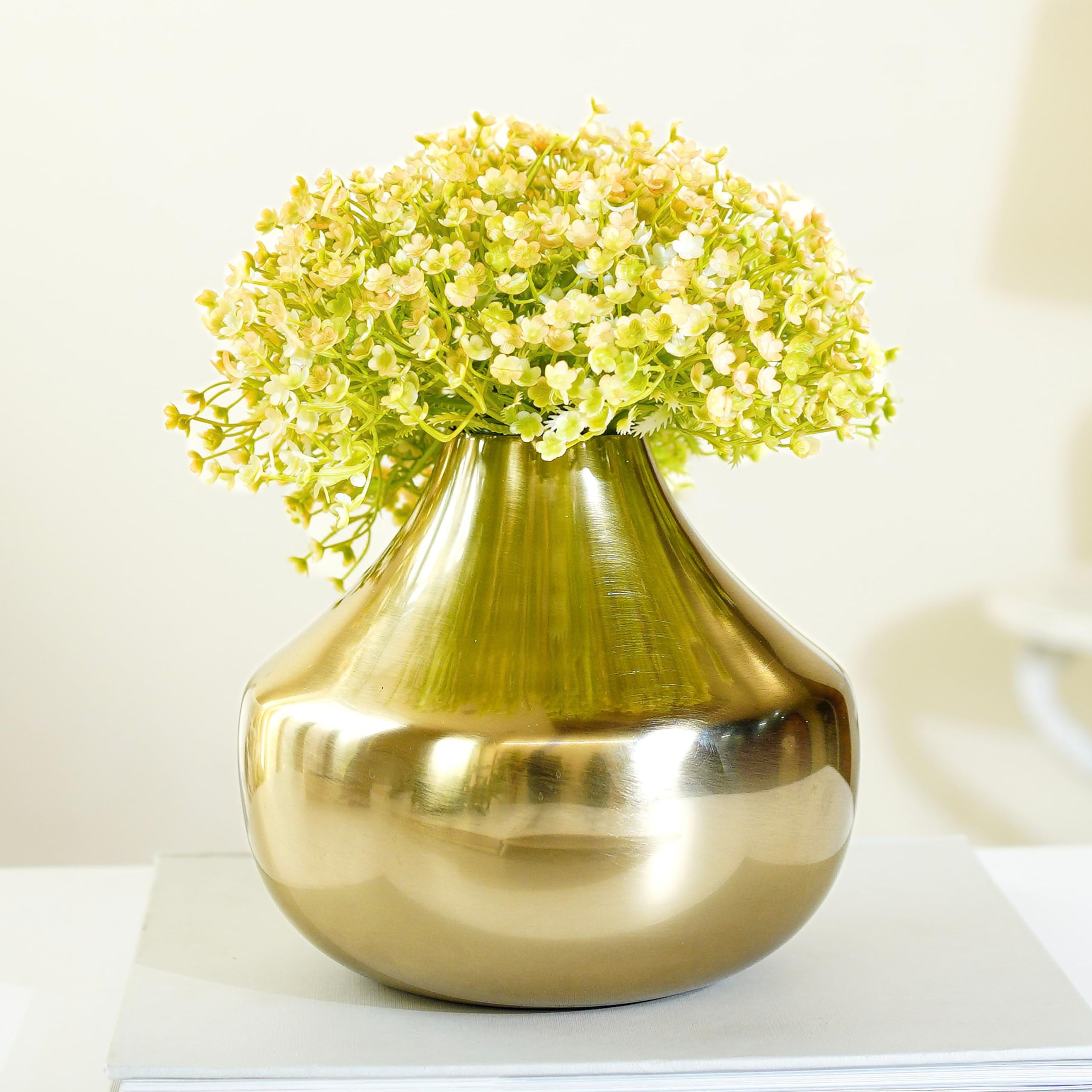 BEHOMA Gold Metal Vase - Elegant Home Decor -2
