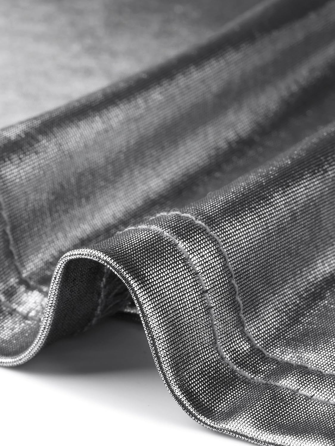 Agnes Orinda Women's Plus Size Metallic Tops Crew Neck Short Tulip Sleeve Party Blouses Disco Sparkly Tee Tops - Image 5