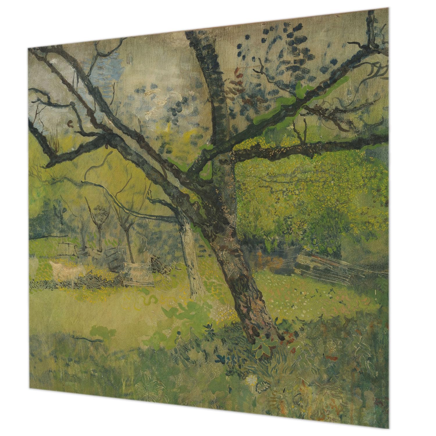 Papier peint intissé lavable paysage vert pour masquer les défauts