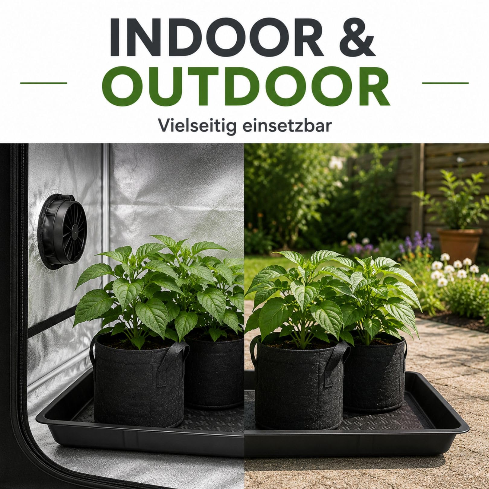 Weedness Bac de Rétention – 120×120×12 cm – Étanche et Résistant pour Culture Indoor, Hydroponique & Tente de Culture – Protection de Sol Flexible