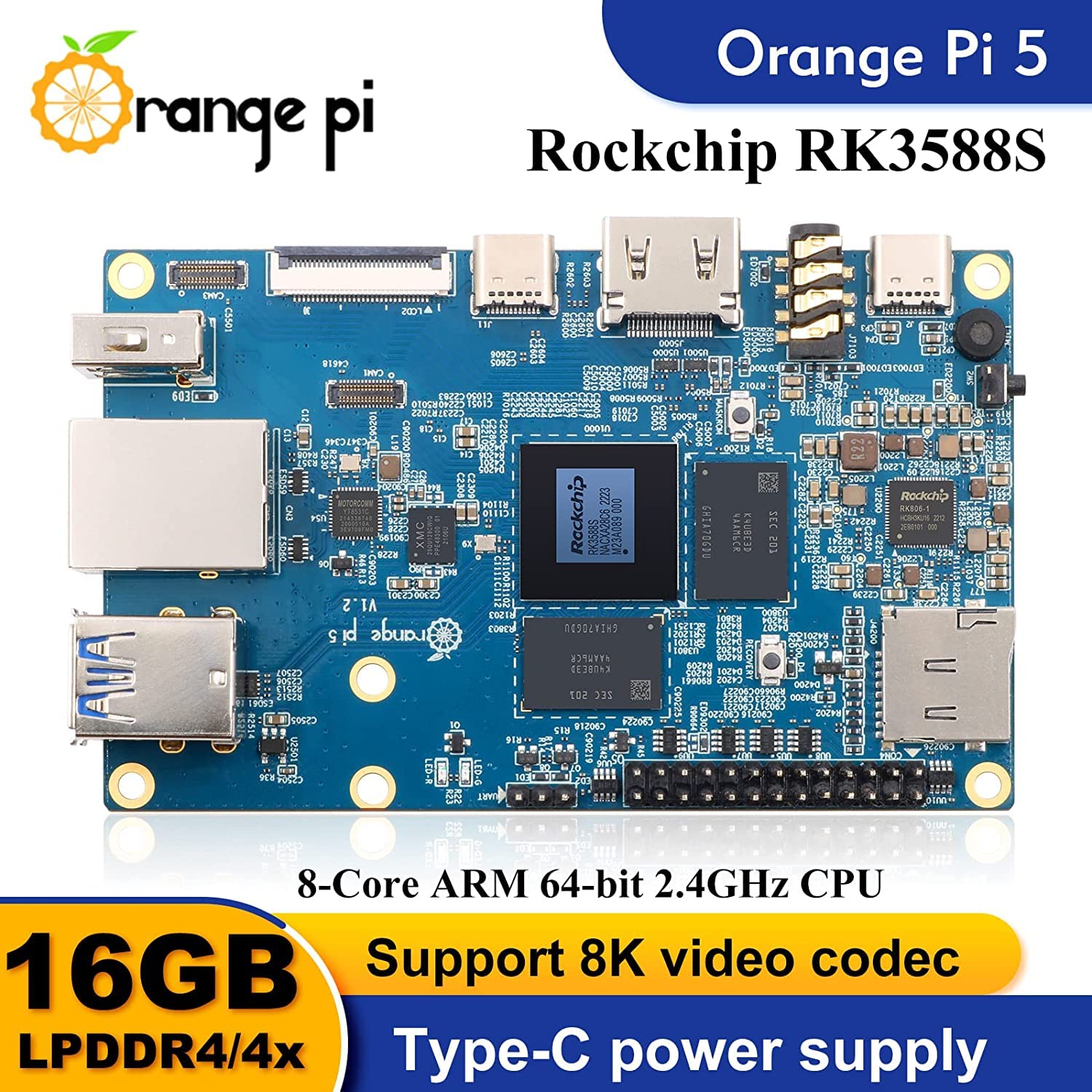 【chip8 ページ】 Amazon.com: Orange Pi 5 Plus 8GB Rockchip RK3588 8 Core 64