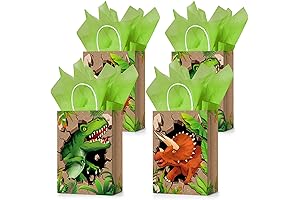 24 Packs Dinosaur Candy Bags for Birthday Party with Tissue Paper