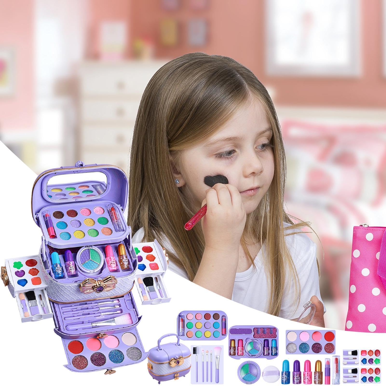 Set di trucchi per bambini, lavabile, atossico, 57 pezzi, set da per | cosmetici, da principessa, per feste di compleanno e giochi di ruolo