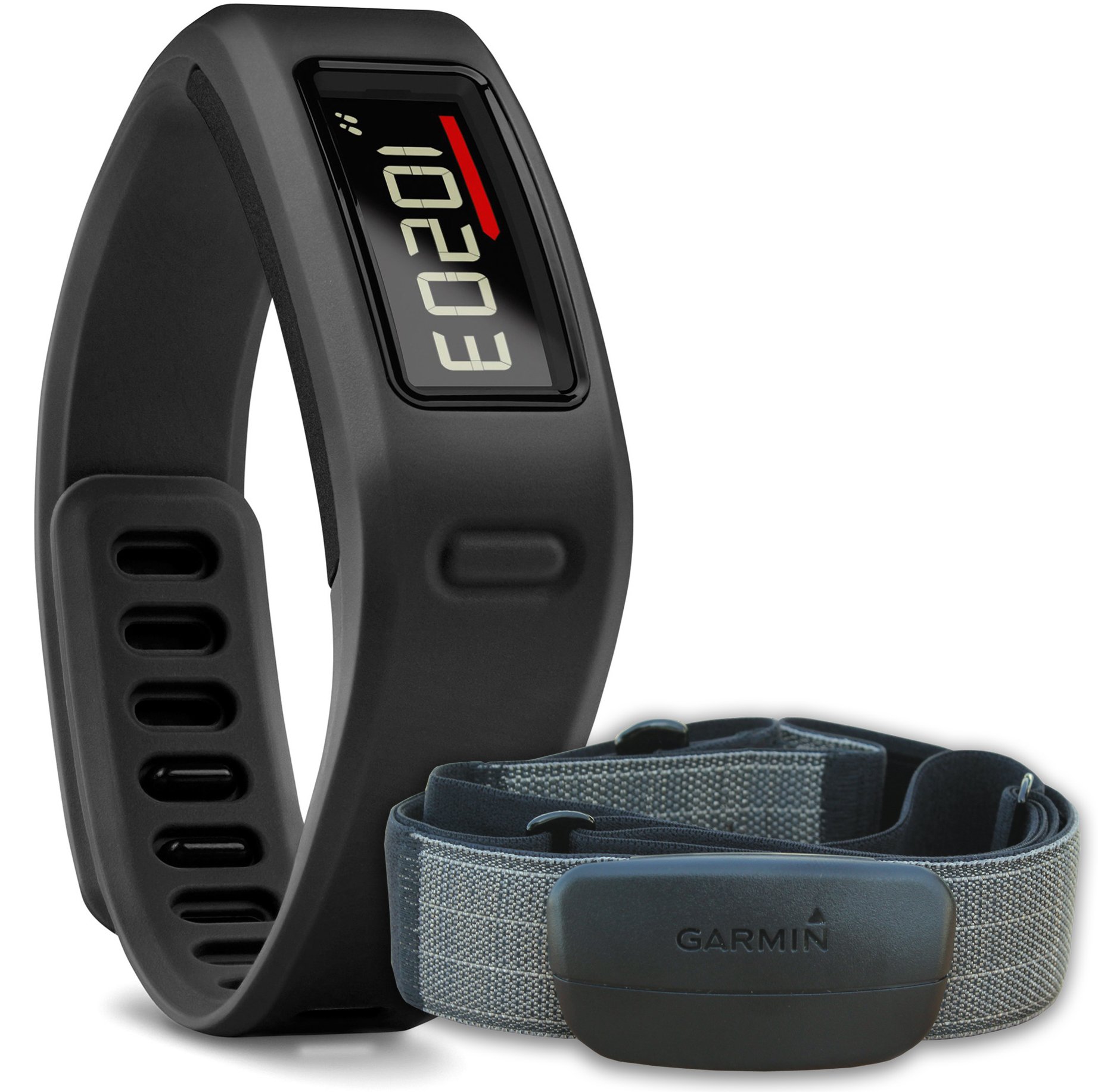 Garmin Vivofit - Bracelet d'activité connecté avec écran - 1 an d'autonomie - Ceinture Cardio-fréquencemètre Inclus - Noir