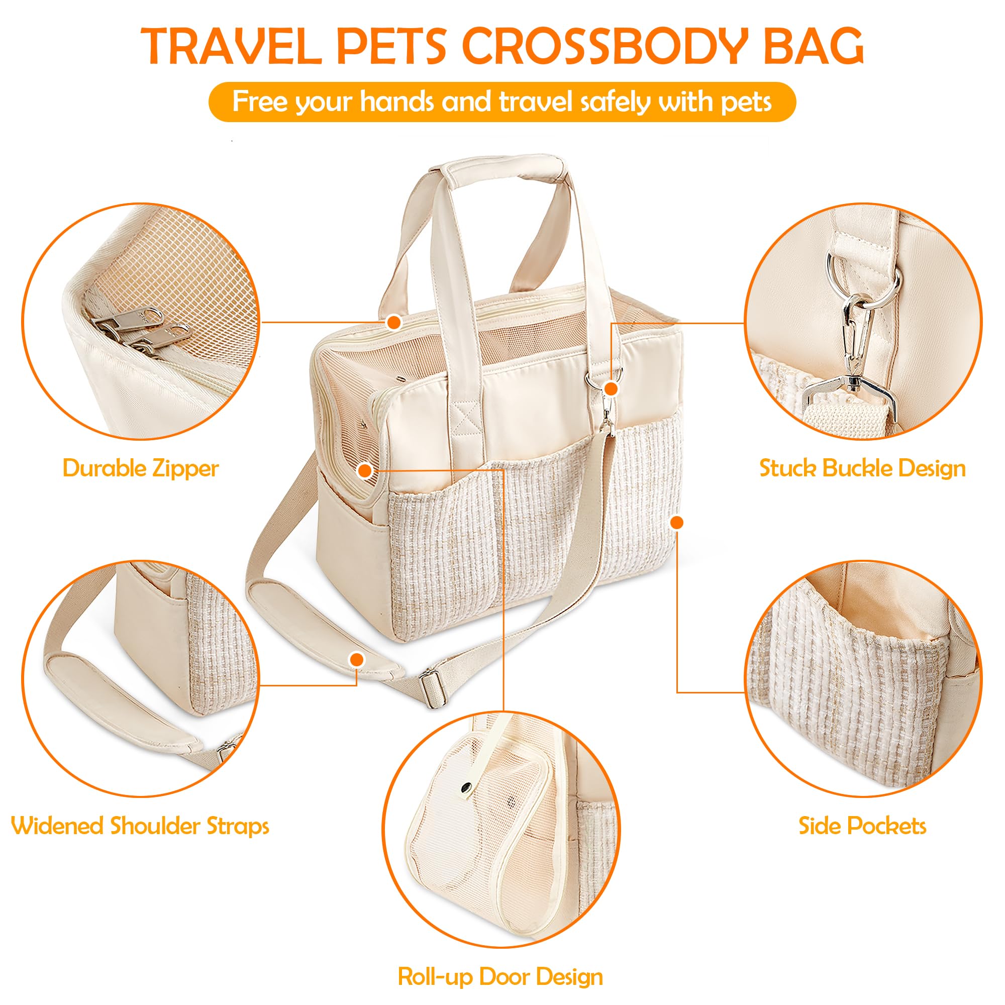ALLSOPETS Dog Carrier Bag, Portable Pet Carry Tote with Pockets, Safety Leash and Removable Cushion - Image 4