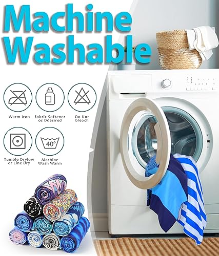 Miniatura 8 de Toalla de playa de microfibra sin arena  Flor bohemia de secado rápido, ligera, accesorios de toalla de gran tamaño, imprescindible para viajes,