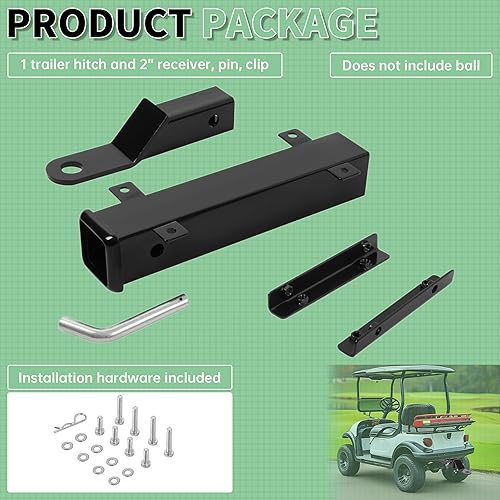 Miniatura 4 de ECOTRIC Enganche trasero universal para carrito de golf con receptor de 2" para paso en la parte trasera compatible con Club CAR EZGO Yamaha
