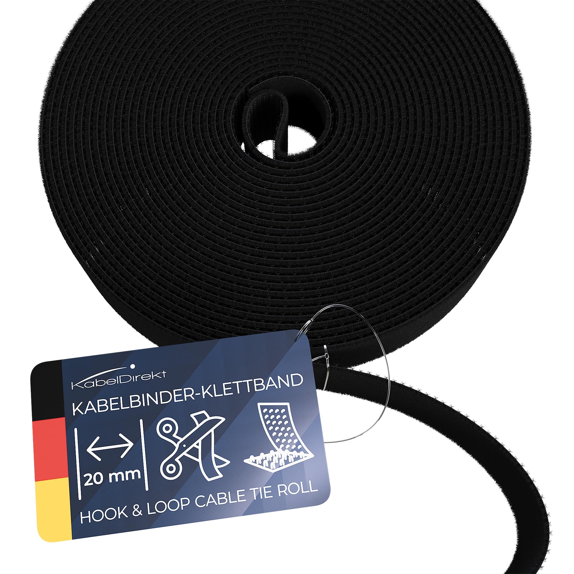 Fascette Fermacavo In Velcro 20mm X 5m - Regolabili, Riutilizzabili, Per Organizzazione Cavi - Foto 3