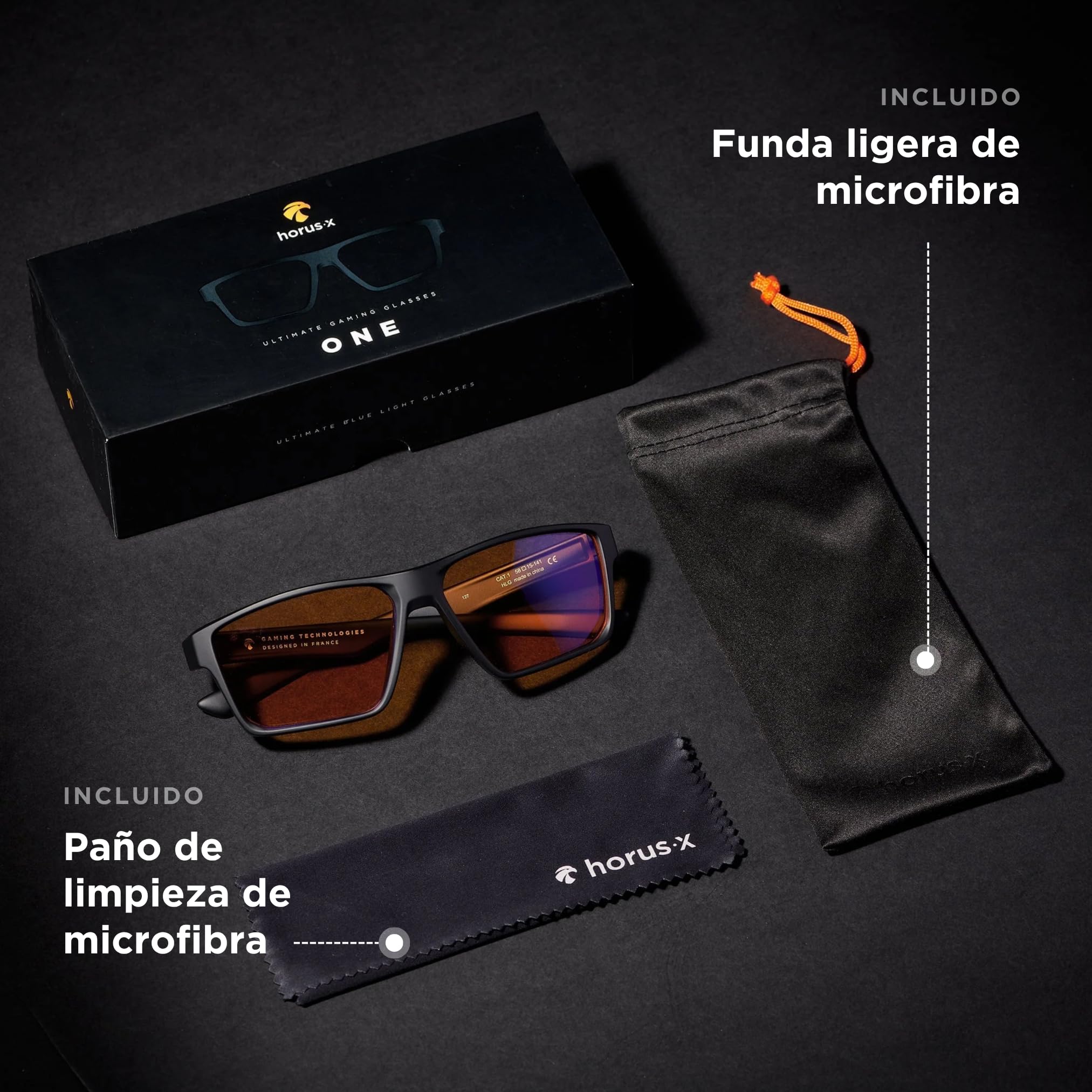 Horus X • Gafas Luz Azul Hombre Mujer | Gafas para Ordenador Pantalla | Gafas Bloqueo Luz Azul Anti Fatiga Visual | Lentes Gaming V3