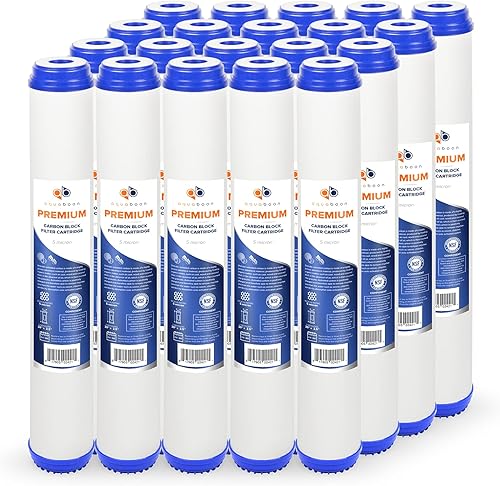 Aquaboon Cartucho de filtro de carbón activado granular de 5 micrones, 20 x 2.5, repuesto de filtro de agua GAC compatible con UDF-20, SDP-2520,