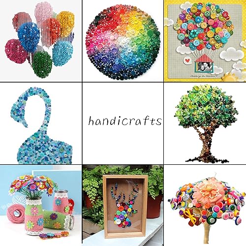 Miniatura 6 de GREENTIME 1500 piezas Botones redondos de resina de colores mixtos y tamaños variados para manualidades, costura, manualidades, pintura manual