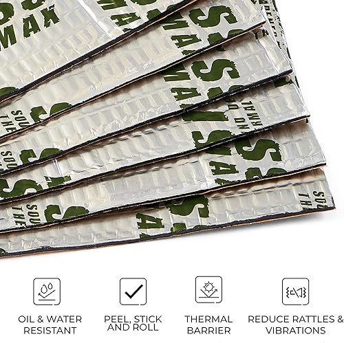 Miniatura 7 de Siless Alfombrilla de amortiguación de sonido para automóvil de 30 pies cuadrados de máximo 120 mil (0.118 in) - Amortiguador de sonido automotriz