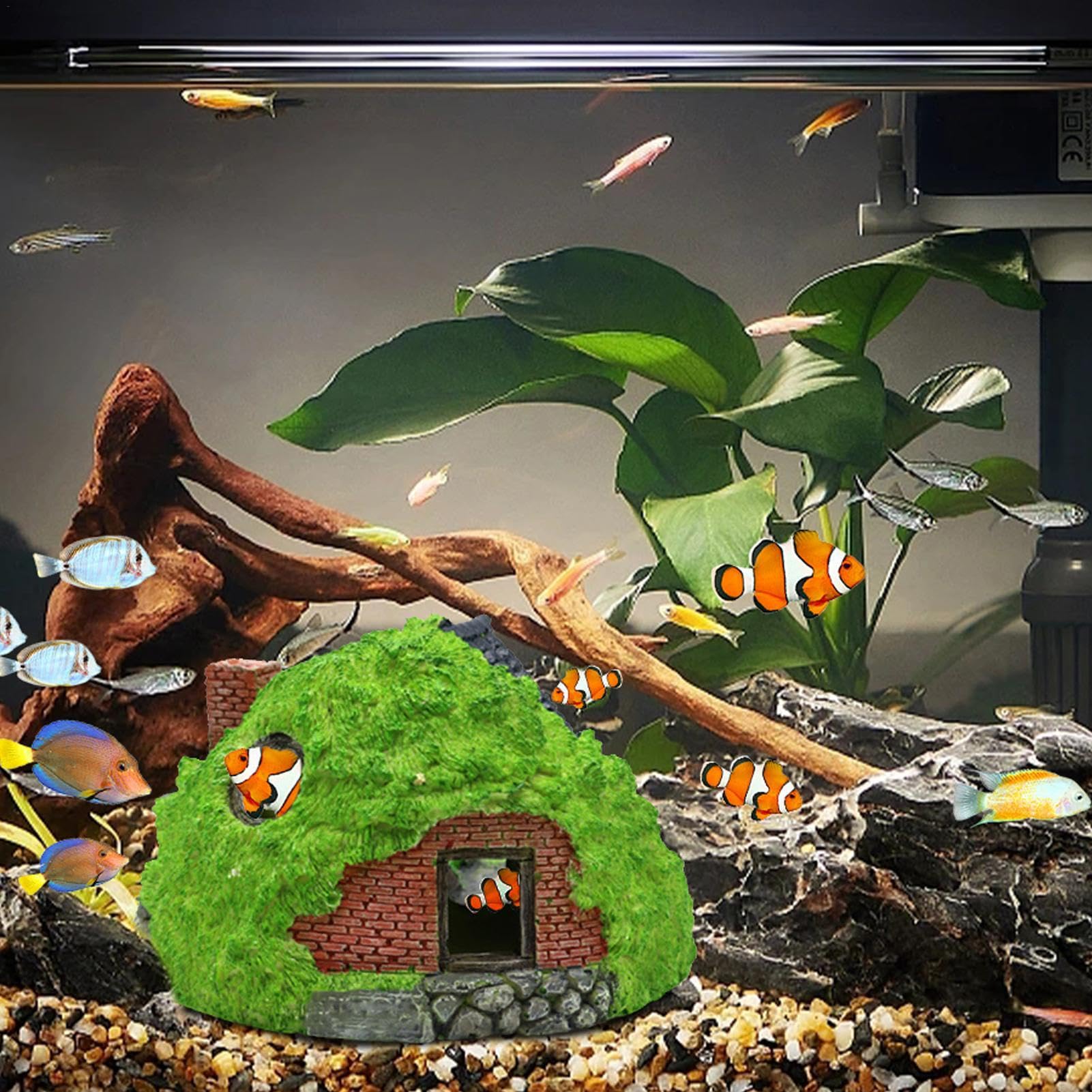 Grotte Aquarium En Pierre Poreuse - 7x8cm, Refuge Naturel Pour Betta, Crevettes & Poissons