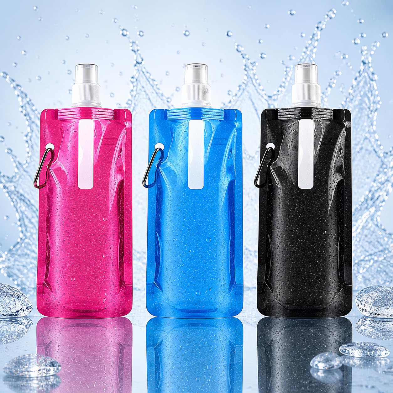 Shengruili Opvouwbare Drinkfles Set – 3 Stuks Van 500 Ml, Ideaal Voor Reizen, Wandelen En Kamperen