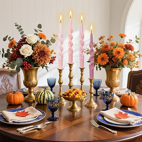 Miniatura 8 de Velas cónicas en espiral, color verde, velas trenzadas, sin perfume, para decoración del hogar, bodas, estaciones festivas, vacaciones