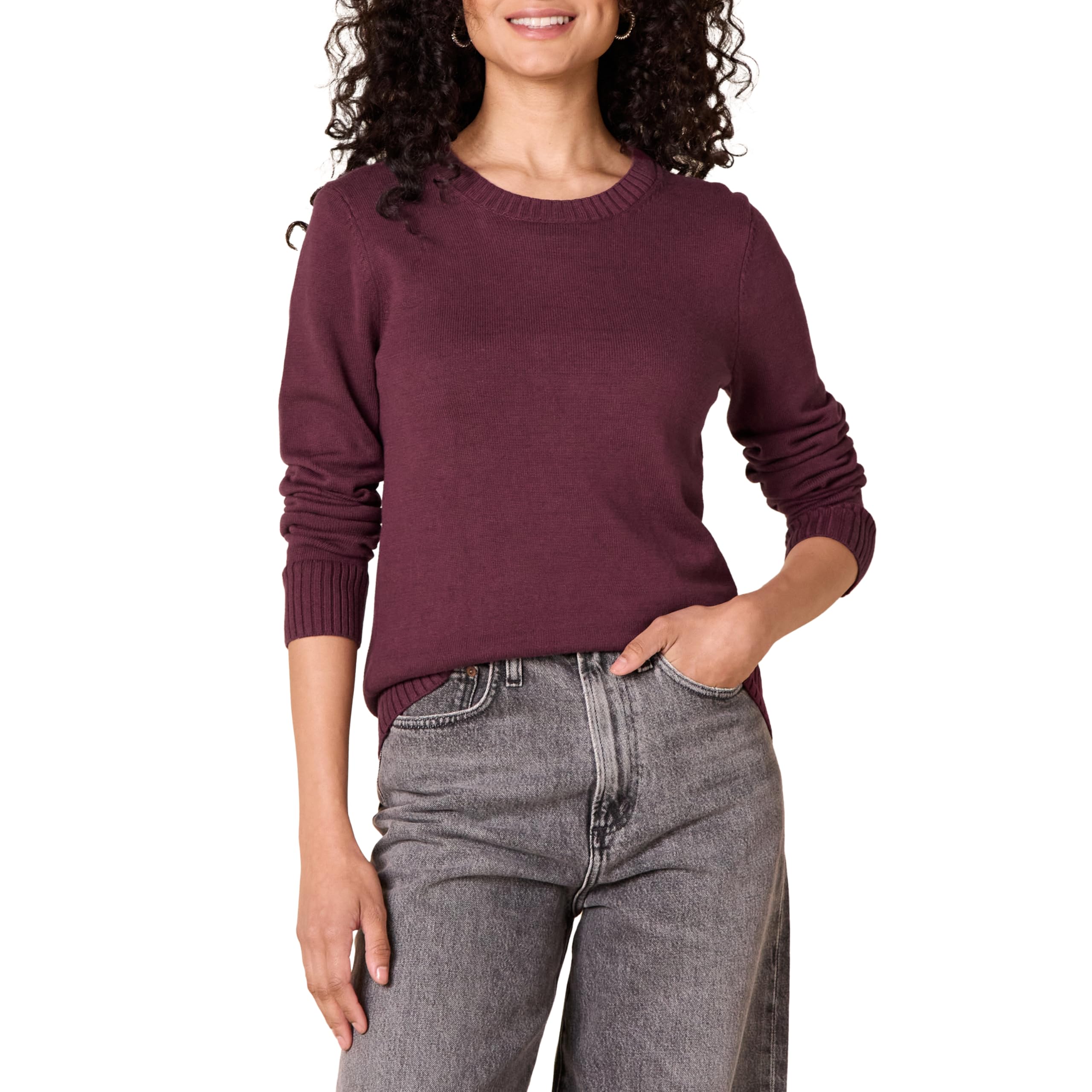 Amazon Essentials Womens 100 Cotton Crewneck Sweater Available in Plus Size