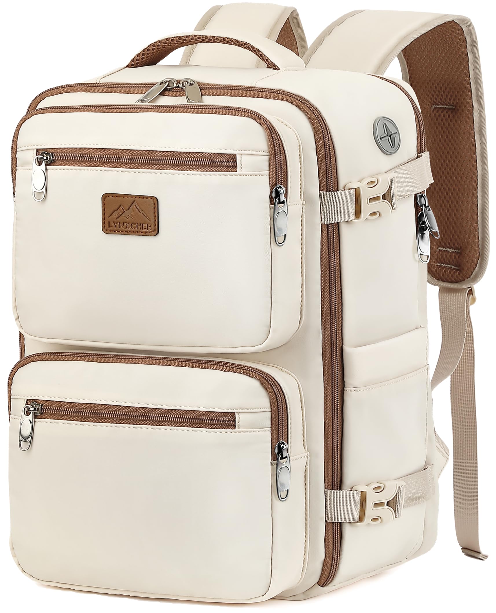 LYNXCHER Zaino Ryanair 40x20x25 da Viaggio Aereo Bagaglio a Mano 20L per Uomo e Donna Borsa da Cabina 14 Pollici Porta PC Riso Bianco