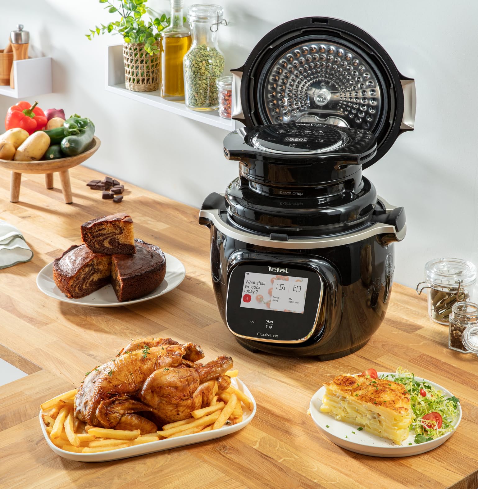 Tefal Cook4me Touch Multicooker and Air Fryer, 6 Litre Capacity