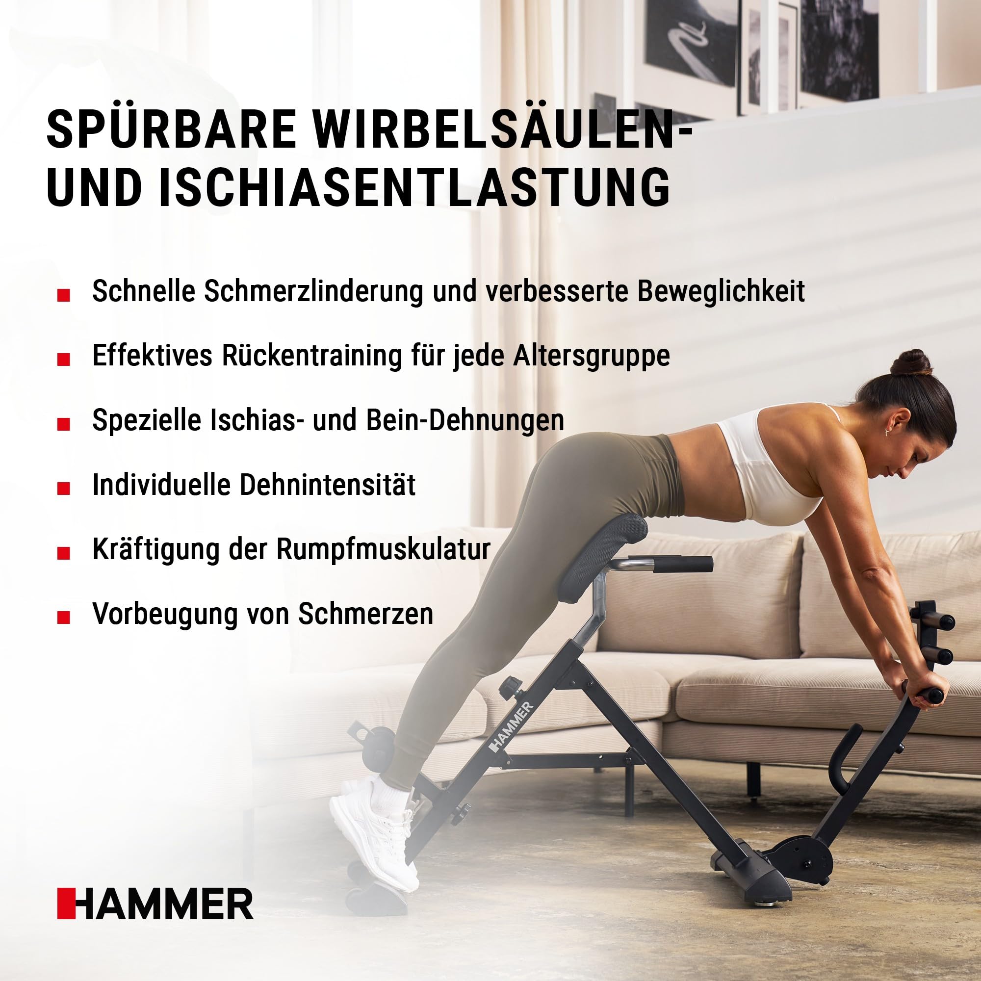 HAMMER Tricon – Rückentrainer Hyperextension Bank Multifunktionale Trainingsgeräte Bauchtrainer