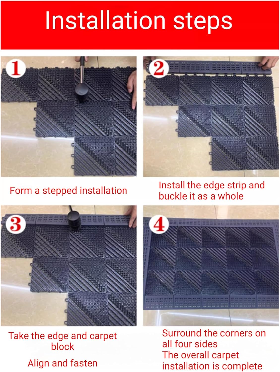 Non-Slip Waterproof Outdoor Mats for Garage, Entryway, Patio & Garden - EVA Doormat 1.2x4.9ft (Color4) | Durable, Weather-Resistant Floor Protection