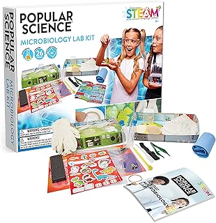 POPULAR SCIENCE Microbiology Lab Science Kit | STEM Toys and Gifts for Educational and Fun Experiments | Home Learning Fab Set for Children Ages 8+