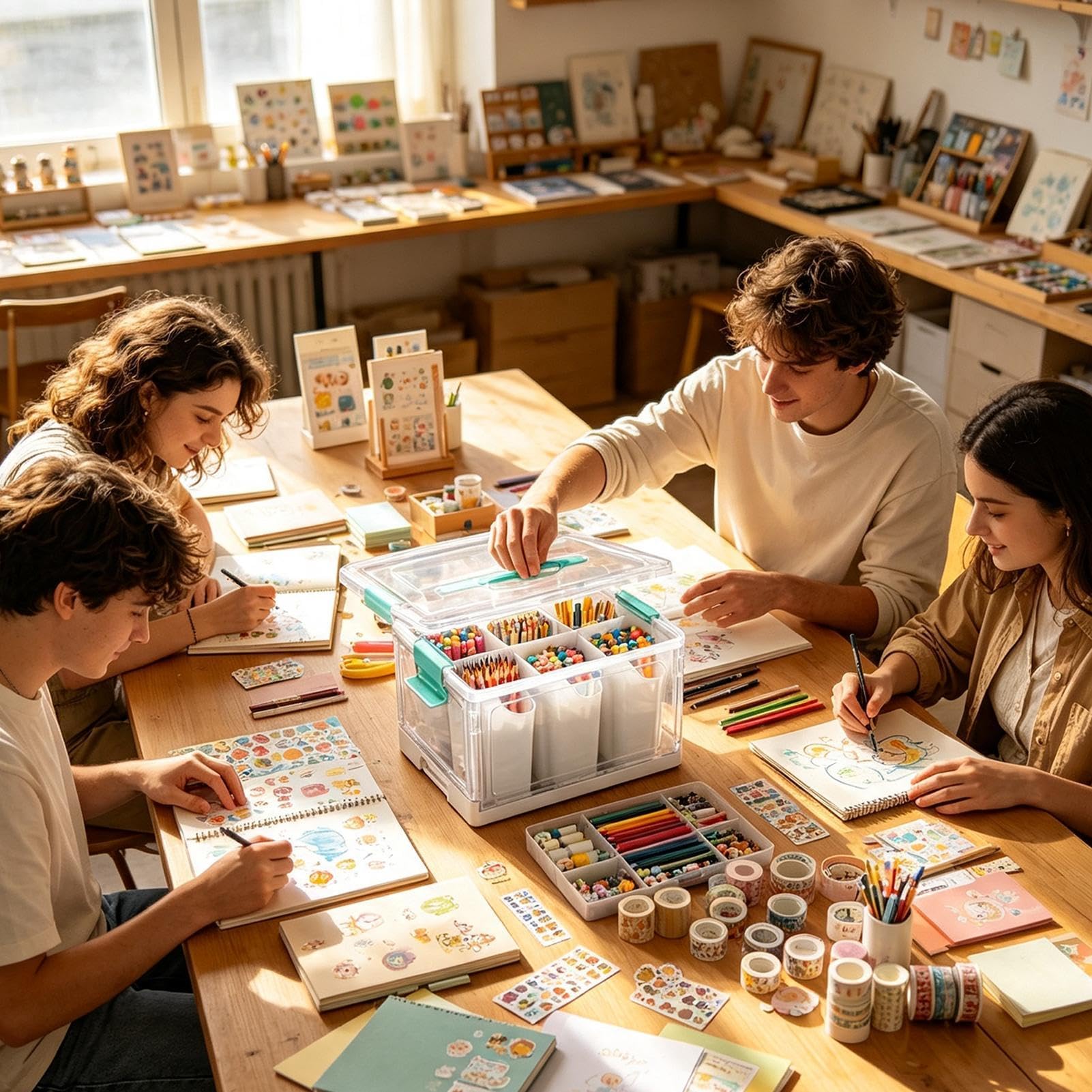 Portaoggetti Per Hobby Creativi Contenitore per Materiale Artistico 23 L | Organizer Per Forniture Creative Per Camera Da , Casa, Scuola, Ufficio, Armadio, Cucina