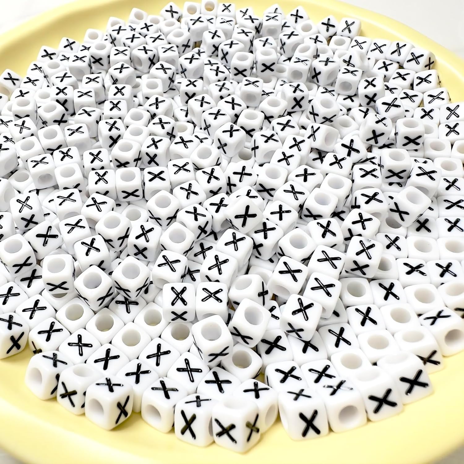 500Pcs Cube Letter Beads X 6X6mm Individual Acrylic Alphabet Beads for Friendship Bracelets Making - Image 2