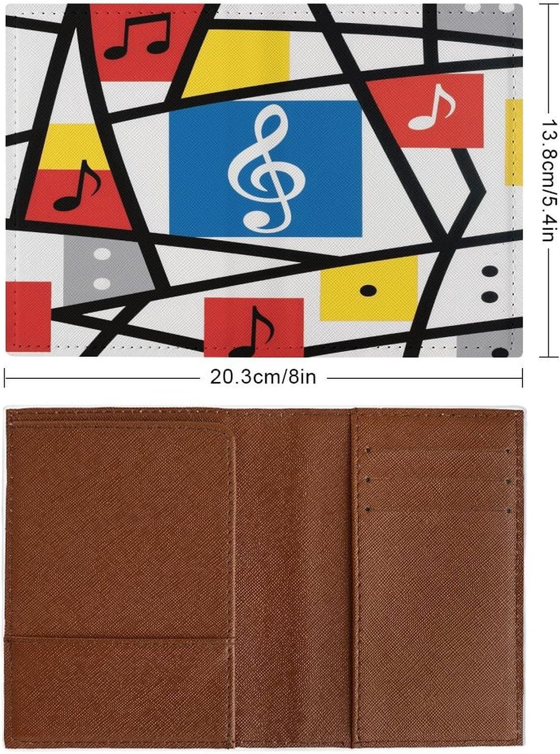 Music Notes Passport Holder for Travel Passport Wallet Cover Travel Document Organizer Credit Card Holder Passport Cover image 2