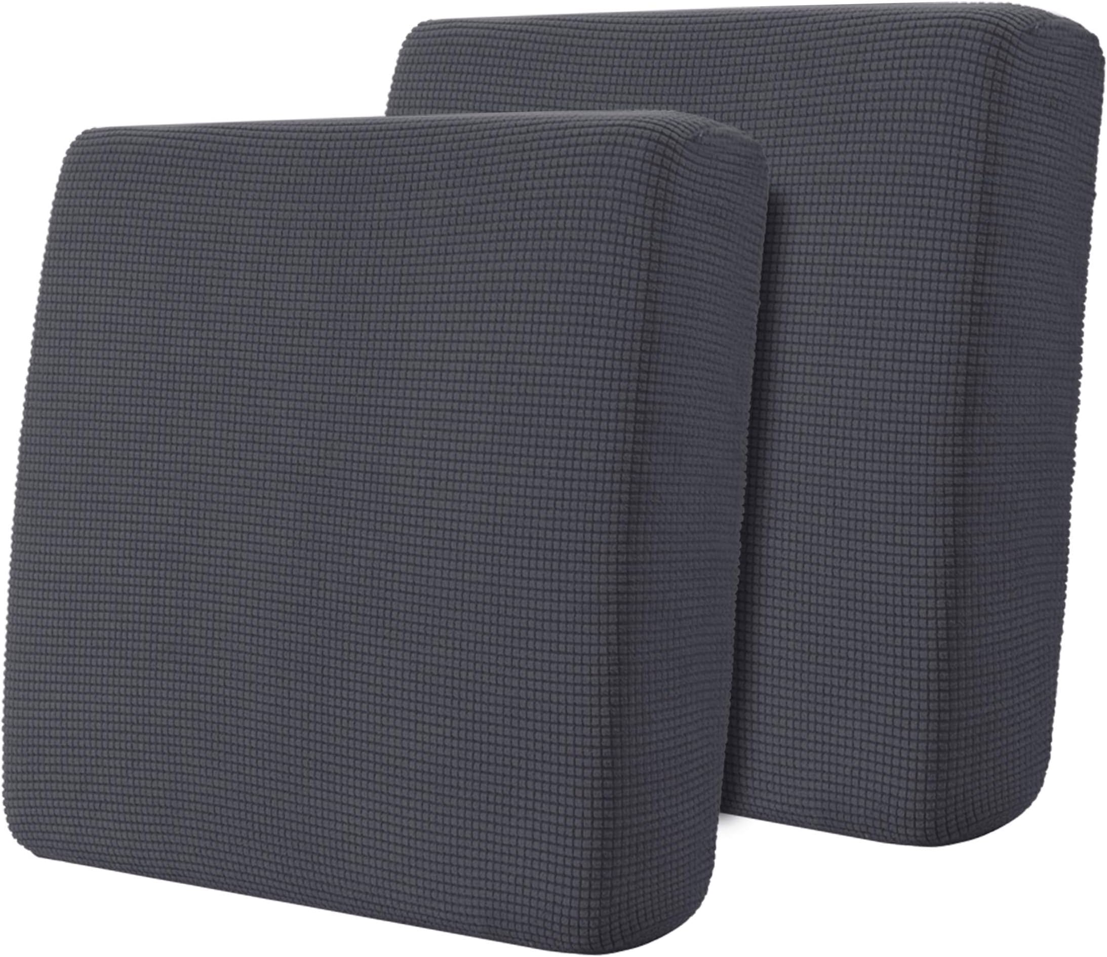 Hokway Stretch Couch Cushion Slipcovers Reversible Cushion Replacement Slipcovers Sofa Cushion Covers(Gray, 2)