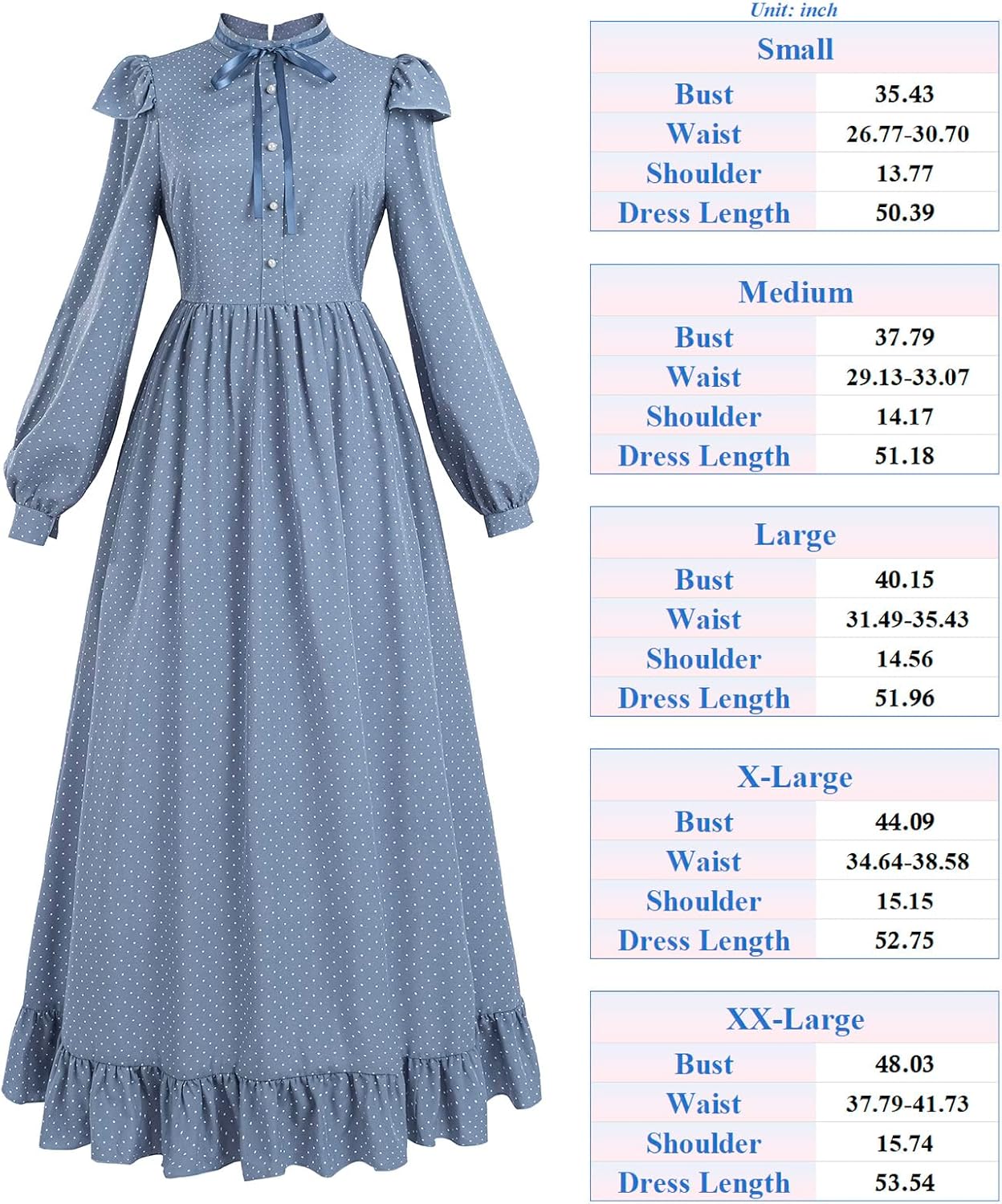 LTAKK Pioneer Dress Women Colonial Costume Prairie Pilgrim Dresses with Pinafore and Bonet
