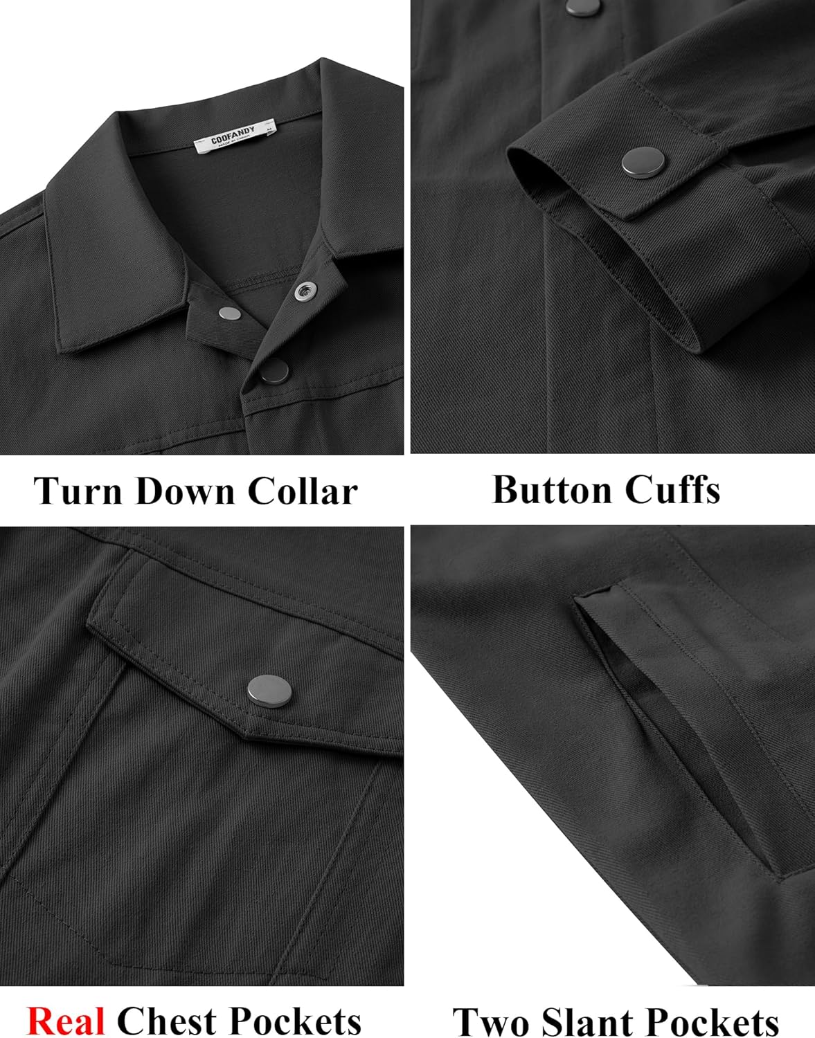 COOFANDY Men's Cotton Denim Jacket Lightweight Trucker Western Jackets Casual Fashion Jean Coat - Image 5