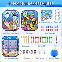 Vista 5 de Bean Bag Toss Game for Kids, Cornhole Board Toddler Toys for Kids Party Activity and Outdoor Yard Backyard, Birthday Gift or Christmas for Aged 3 4