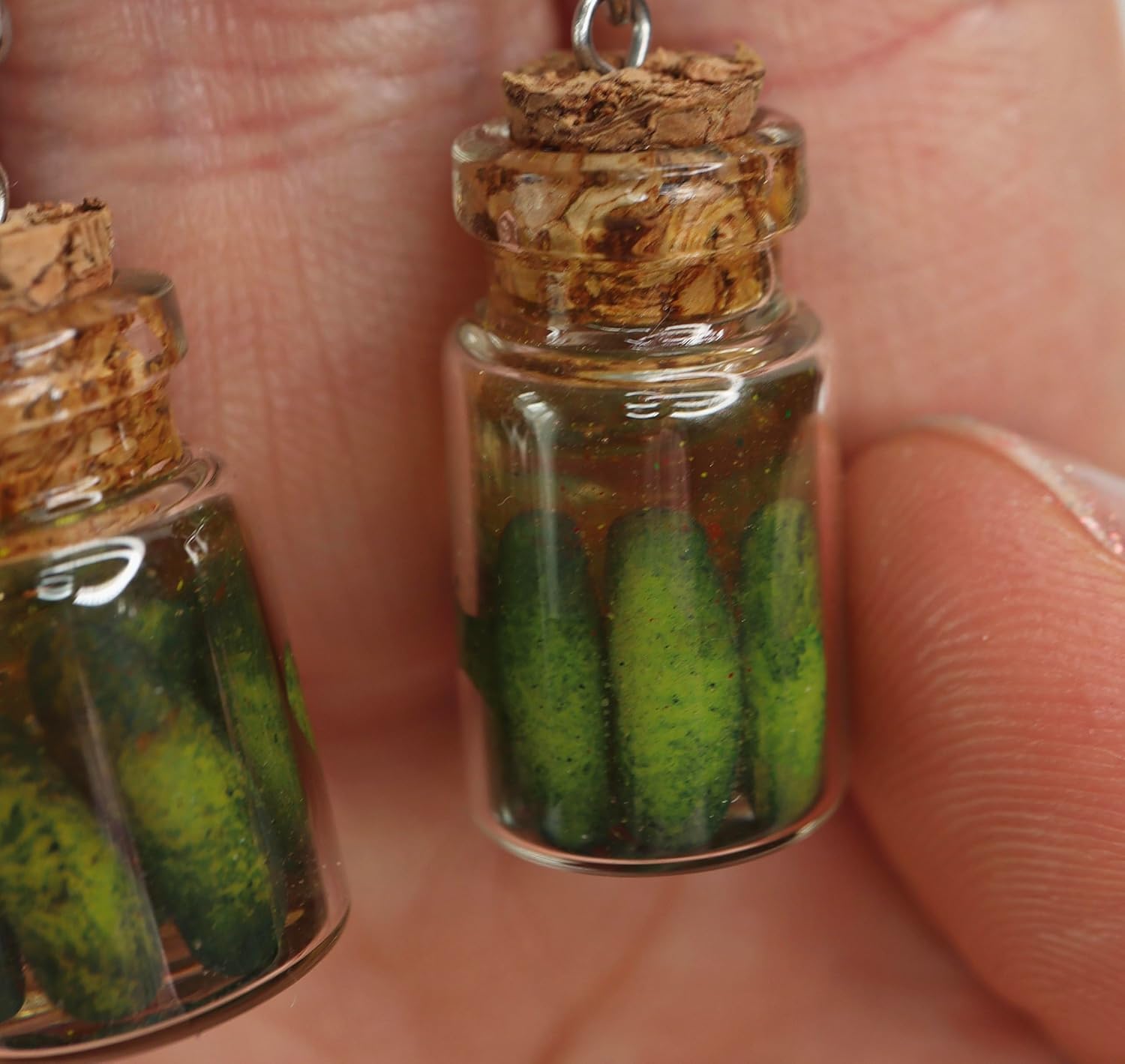 Handmade Pickle Jar Earrings/Jar Of Pickle Earrings/Dill Pickle Dangle Earrings/Pickle Lover Gift/Miniature Food Earrings/Pickle Jewelry/Pickle Gift