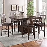 Steve Silver Furniture Yorktown 7-Piece Counter Table Set, 60