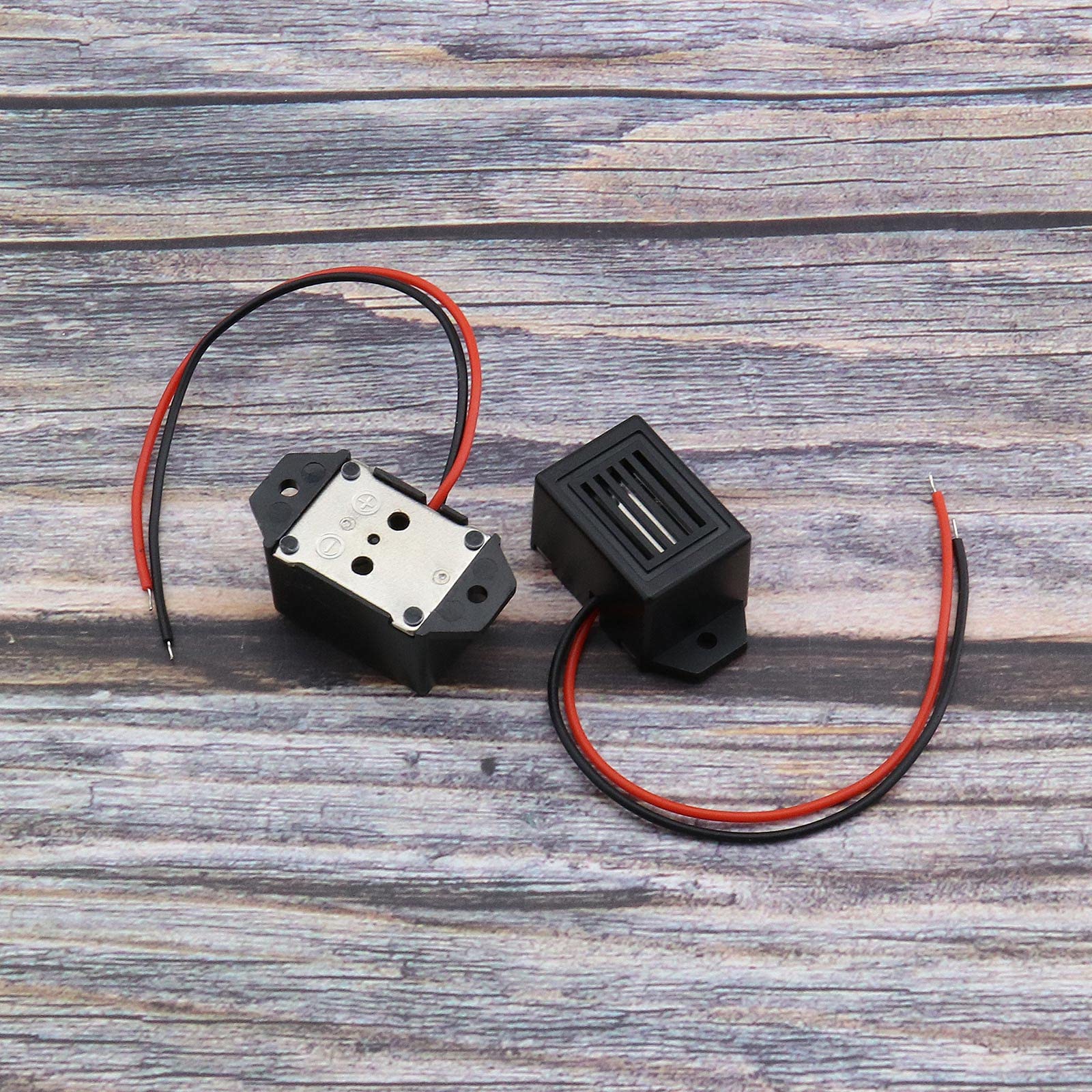 ECSiNG 4X 12V Alarme Sonore Électronique 75Db Haute Décibel Alarme Sonore Continue 155mm Longueur de Fil pour Repousser Insectes et Rongeurs dans la Lampe