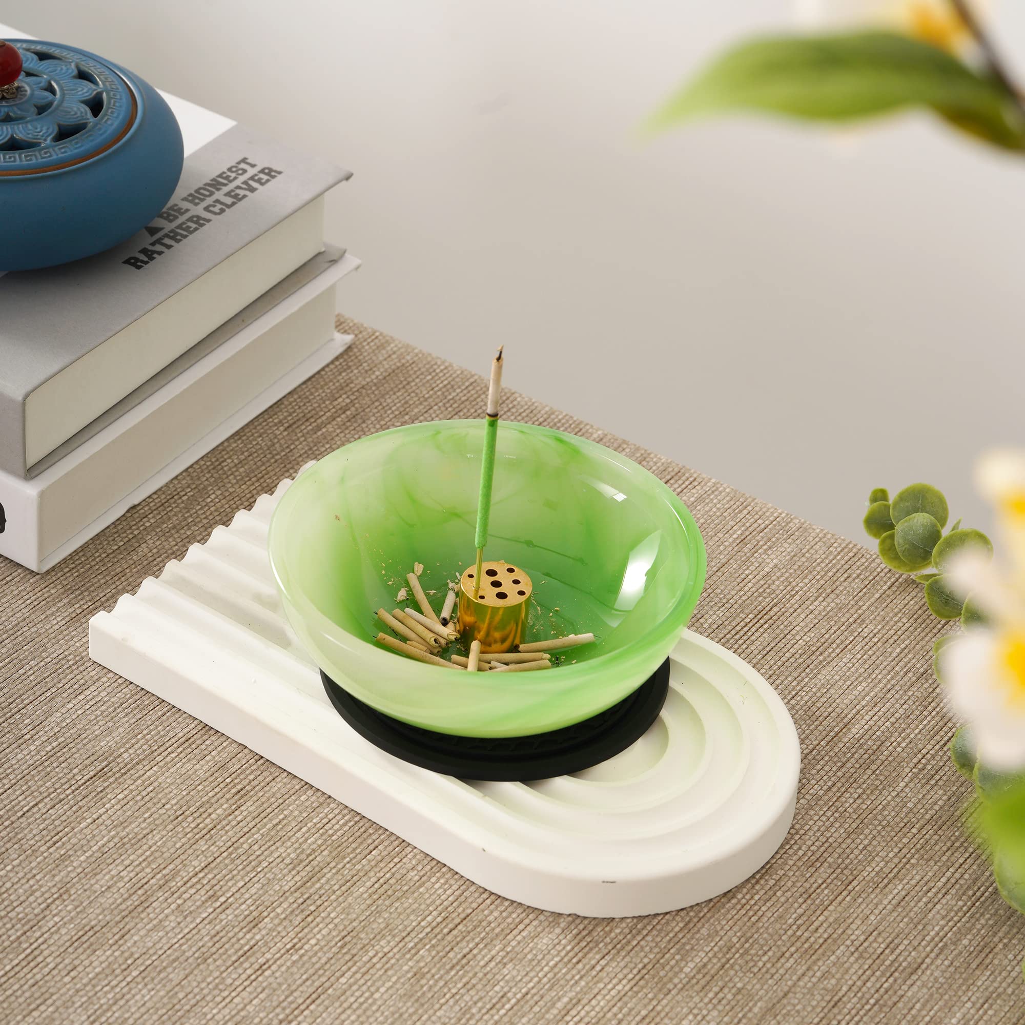 EVANS  Cup Insence Burner - Green  お香立て Amazon.com: FasolaHome Incense Holder, Multi-Purpose Design Agate