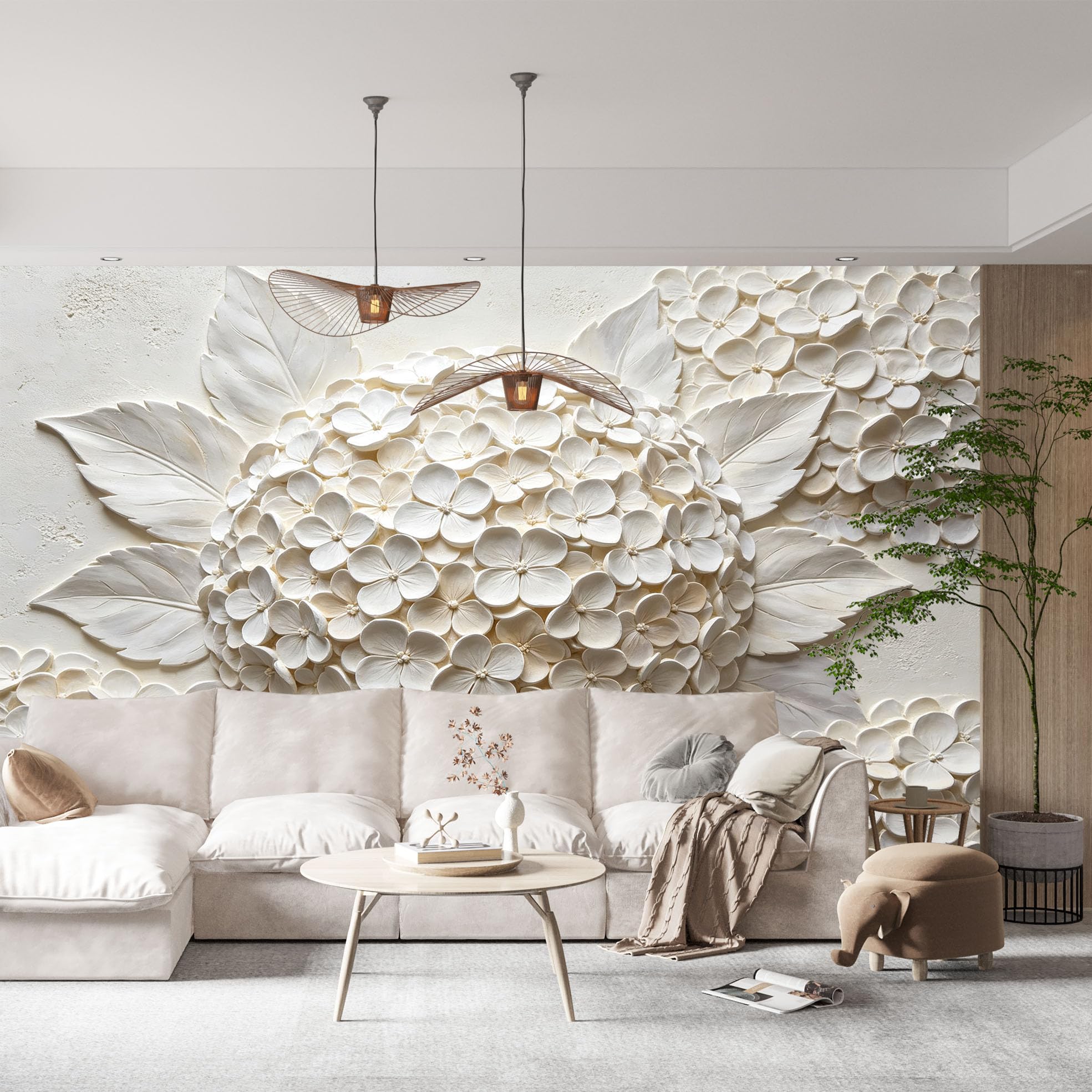 3D płaskorzeźba kwiaty fototapeta warstwowa kwiat kwiaty włóknina tapeta nowoczesna luksusowa rzeźbiarska kwiatowa fototapeta 200 x 140 cm kremowa biel dekoracja ścienna do salonu sypialni cecha