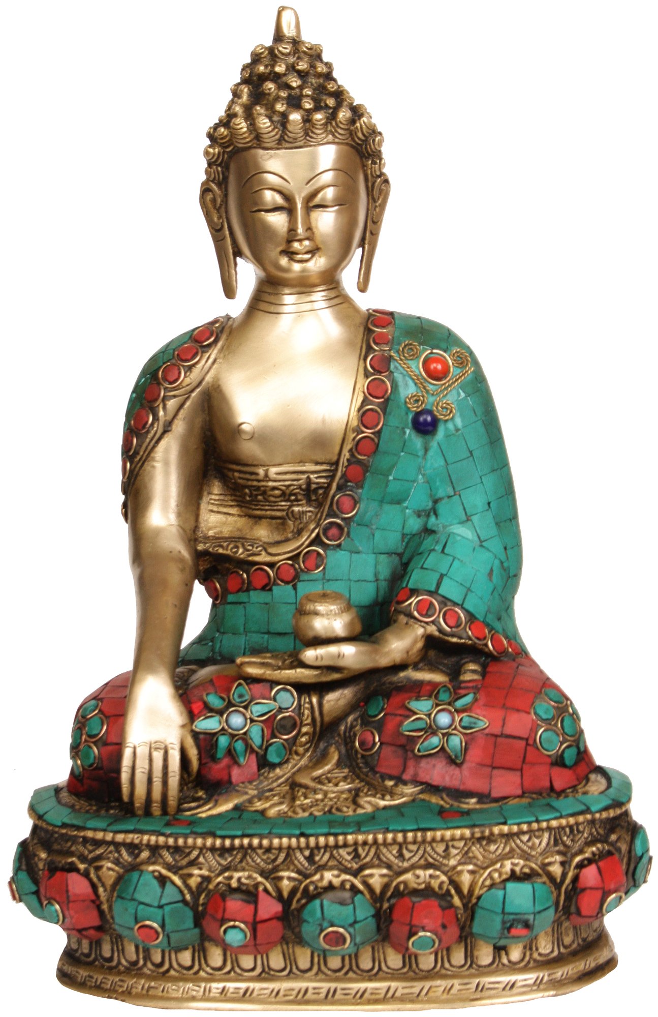 Bouddha Bhumisparsha Mudra Exotic India en Laiton Idéal pour Coin Méditation Zen