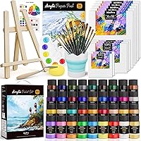 Nicpro 80-Piece Acrylic Painting Kit for Adults: 36 Vivid 36ml Paints, Canvas Panels, Foldable Easel, Brushes & More – Beginner Artist Essentials