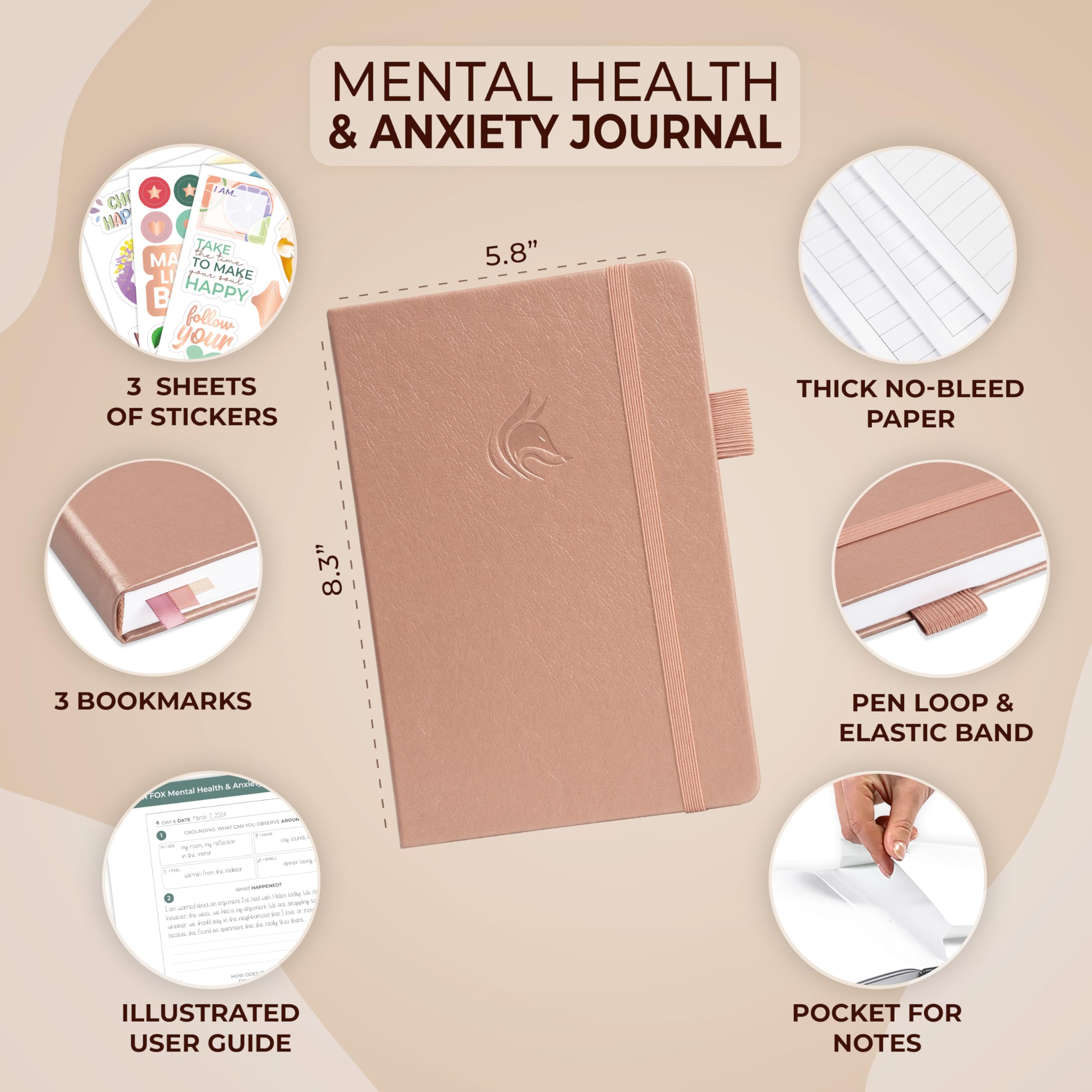 Clever Fox Mental Health & Anxiety Journal, Guided CBT Journal with Prompts for Self Help & Stress Relief - Image 3