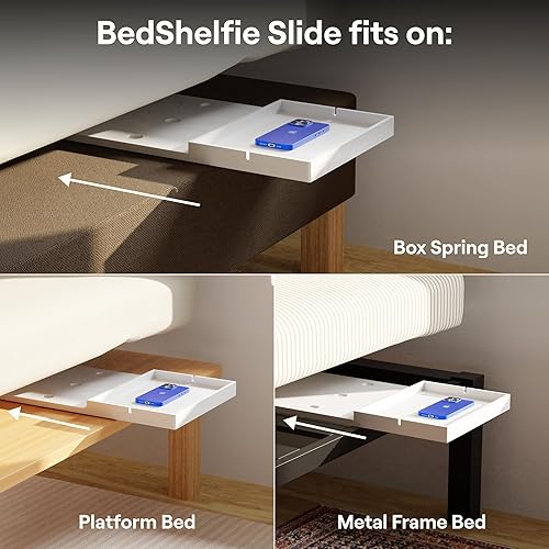 Miniatura 3 de BedShelfie Estante de cabecera para dormitorio universitario, litera y litera superior, artículos esenciales para dormitorio universitario,